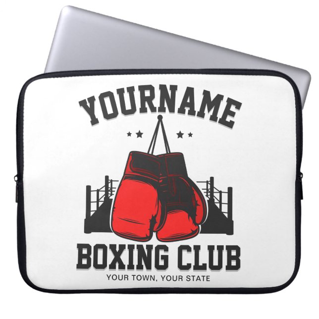 Pro Boxer ADD NAMN Red Handskar Boxing Ring-tränin Laptop Fodral (Framsidan)