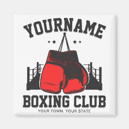 Pro Boxer ADD NAMN Red Handskar Boxing Ring-tränin Magnet
