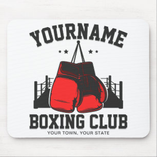 Pro Boxer ADD NAMN Red Handskar Boxing Ring-tränin Musmatta