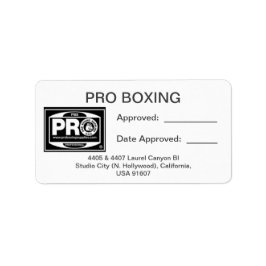 PRO BOXING ADRESSETIKETT