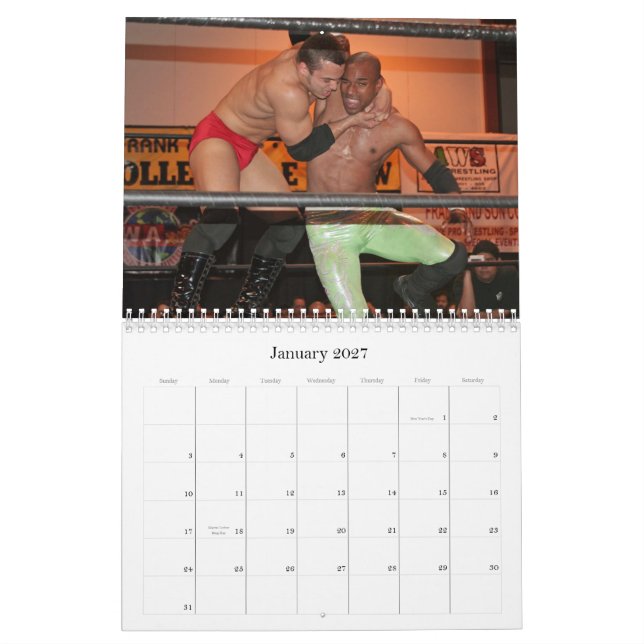 Pro brottningkalender kalender (Jan 2027)