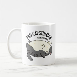 Pro-cat-stinator Funny Tjock Cat Pun Kaffemugg