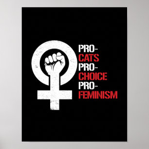 Pro-Cats Pro-Choice Pro-Feminism - vit - Poster