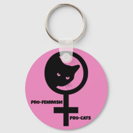 Pro Cats Pro Feminism Nyckelring