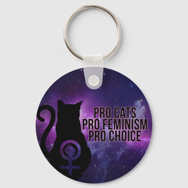 Pro Cats, Pro Feminism, Pro Choice. Nyckelring (Framsida)