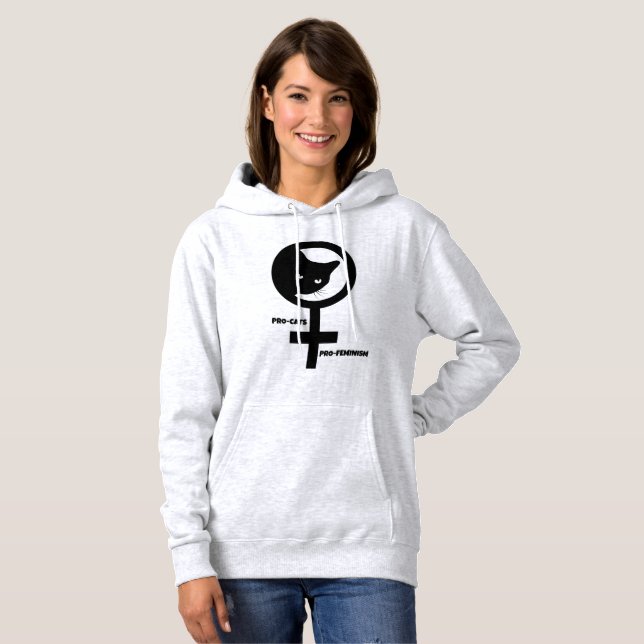 Pro Cats Pro Feminism T Shirt (Hel framsida)