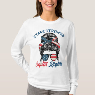 Pro Chockad Feminist Stars Rand Equal Högers Mes T Shirt