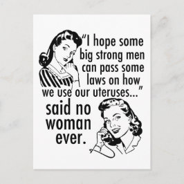 Pro Chockad Retro Feministisk politisk Tecknad Hum Vykort