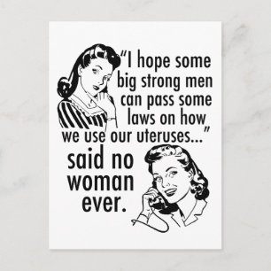 Pro Chockad Retro Feministisk politisk Tecknad Hum Vykort
