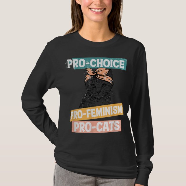 Pro Chocko Feminism Pro Katt Kvinnor Höger T Shirt (Framsida)