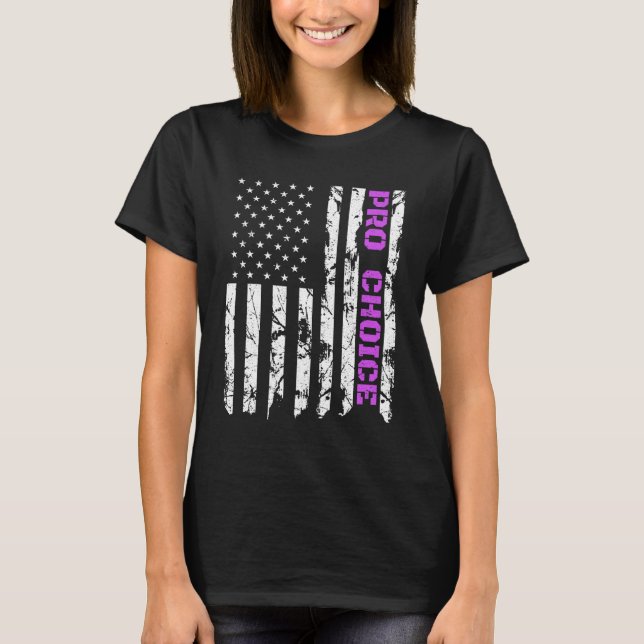 Pro Choice, Patriotic Lila American Pro Abortion T Shirt (Framsida)