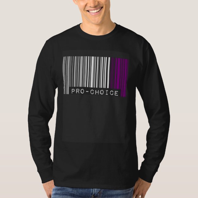 Pro Choice Pro Feminism Asexual Pride Flag Barcode T Shirt (Framsida)