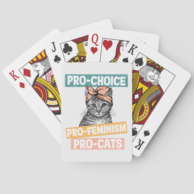 Pro-Choice, Pro-Feminism, Pro-Cat | Cat Lover Casinokort (Baksidan)