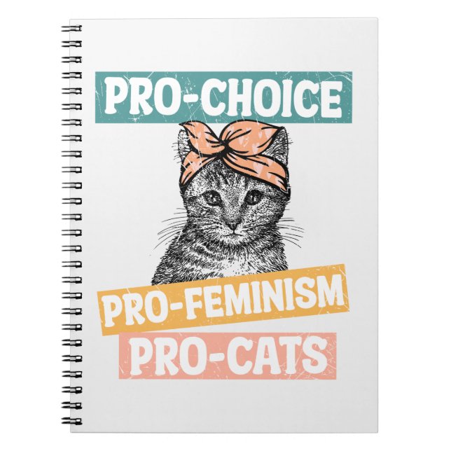 Pro-Choice, pro-Feminism, ProCat | Katt Lover Anteckningsbok (Framsidan)