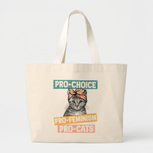 Pro-Choice, pro-Feminism, ProCat   Katt Lover Jumbo Tygkasse
