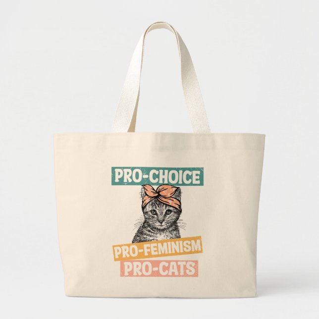 Pro-Choice, pro-Feminism, ProCat | Katt Lover Jumbo Tygkasse (Framsidan)