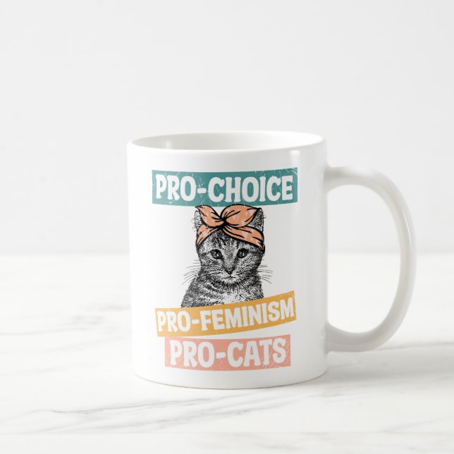 Pro-Choice, pro-Feminism, ProCat | Katt Lover Kaffemugg (Höger)