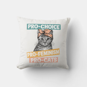 Pro-Choice, pro-Feminism, ProCat Katt Lover Kudde