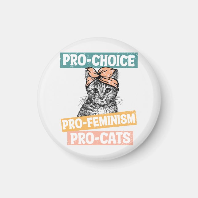 Pro-Choice, pro-Feminism, ProCat | Katt Lover Magnet (Framsidan)