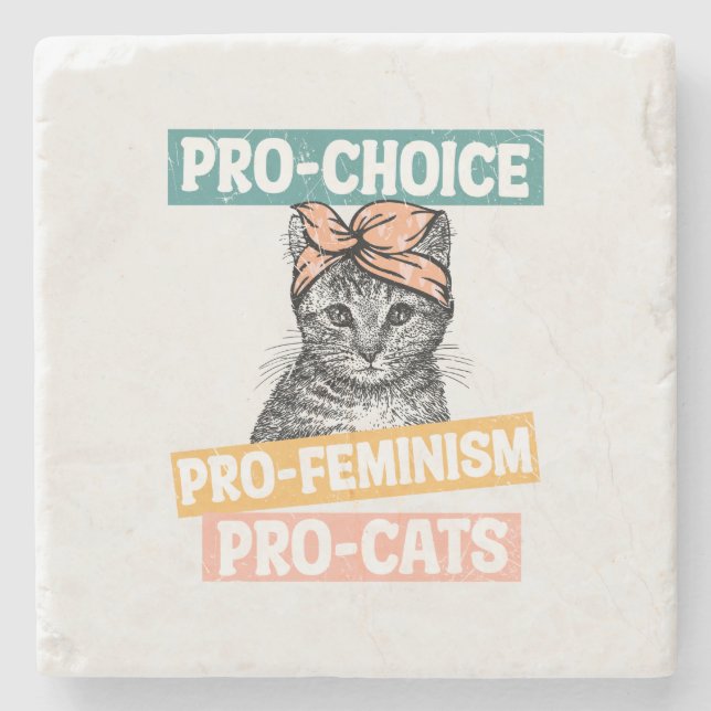 Pro-Choice, pro-Feminism, ProCat | Katt Lover Stenunderlägg (Framsidan)
