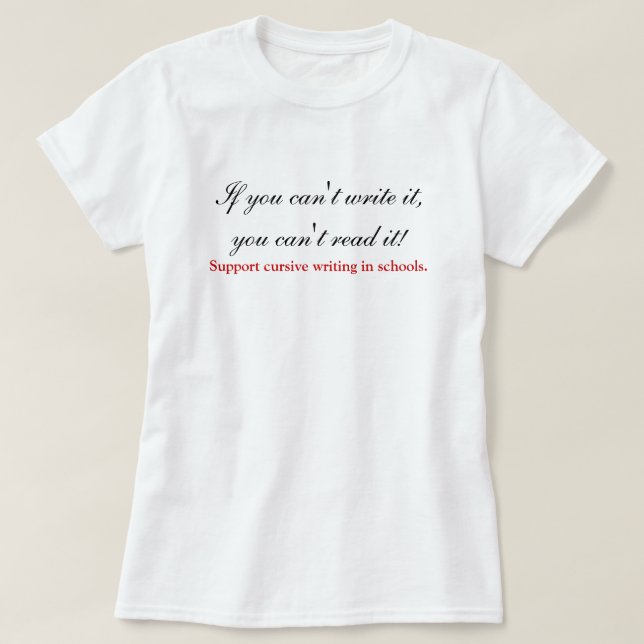 Pro Cursive handstil i skolorT-tröja Tee (Design framsida)