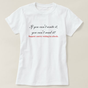 Pro Cursive handstil i skolorT-tröja Tee Shirt