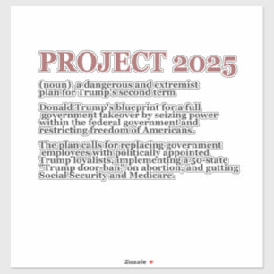 Pro Democracy Anti Project 2025 Republican Trump Klistermärken