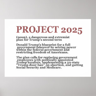 Pro Democracy Anti Project 2025 Republican Trump Poster