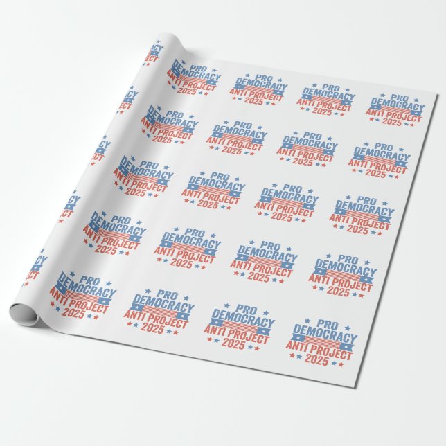 Pro Democracy Anti Project 2025 Republican Trump Presentpapper (Utrullad)
