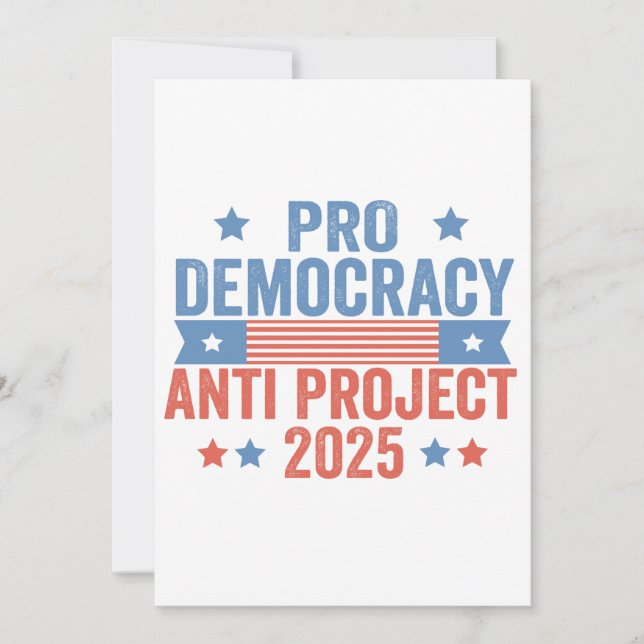 Pro Democracy Anti Project 2025 Republican Trump Tack Kort (Framsida)