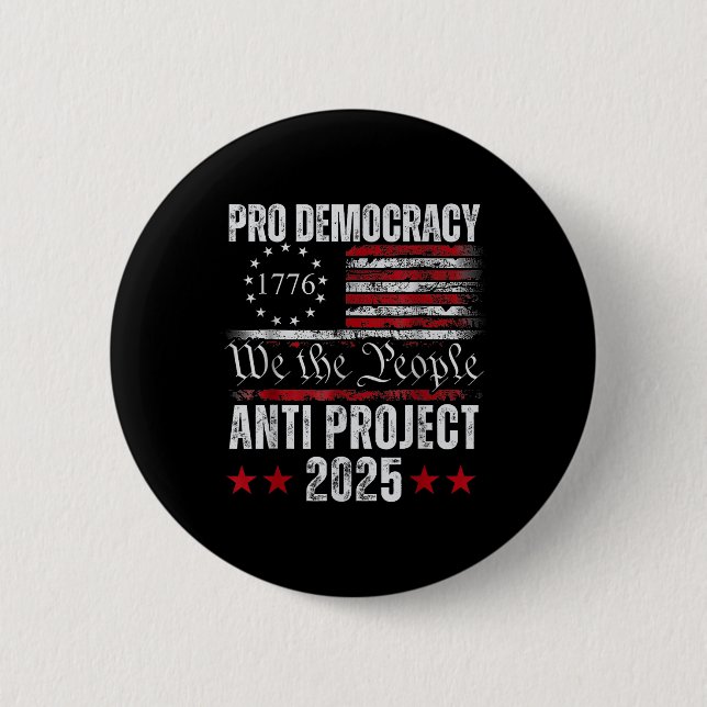 Pro Democracy Anti Project 2025 Stop Project 2025 Knapp (Framsida)