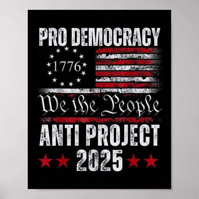 Pro Democracy Anti Project 2025 Stop Project 2025 Poster (Framsidan)