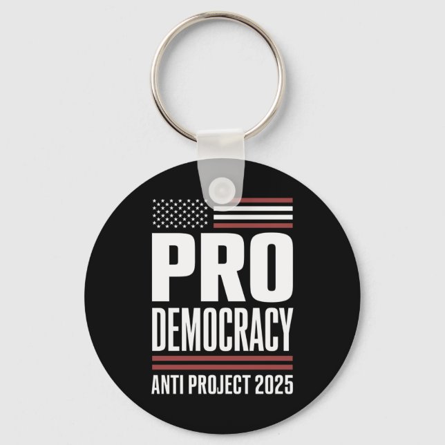 Pro Democracy Anti Project 2025 Trump 2025 Nyckelring (Framsida)