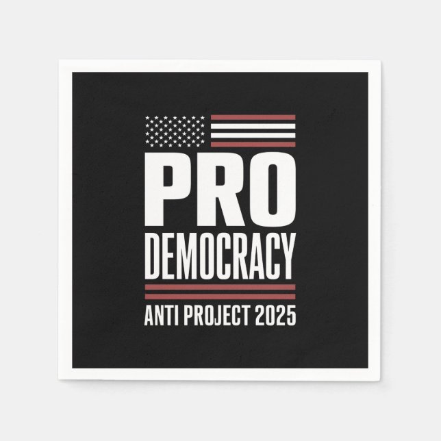 Pro Democracy Anti Project 2025 Trump 2025 Pappersservett (Framsidan)