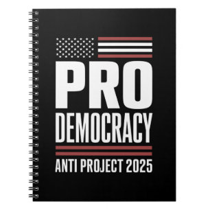 Pro demokrati Anti Project 2025 Trump 2025 Anteckningsbok