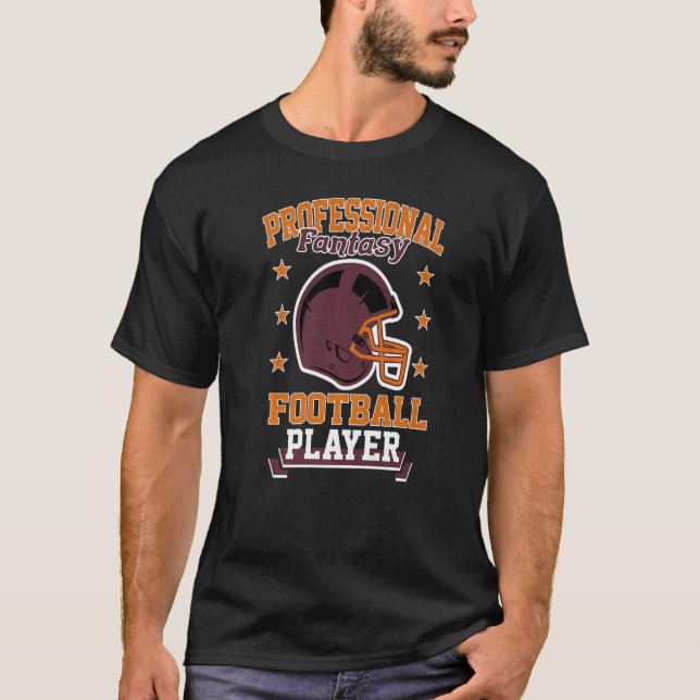 Pro Fantasy Football Player Retro Draft Party Kit T Shirt (Framsida)