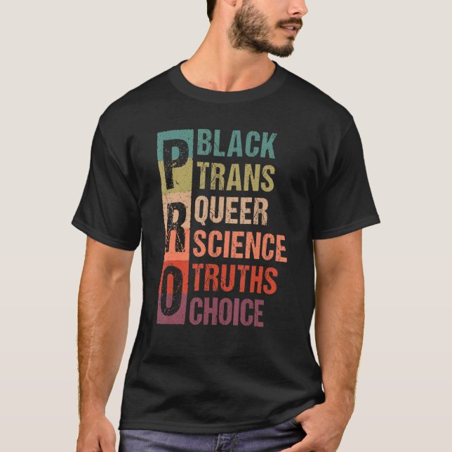 Pro Feminism Pro Trans Pro Science Women Högers T Shirt (Framsida)