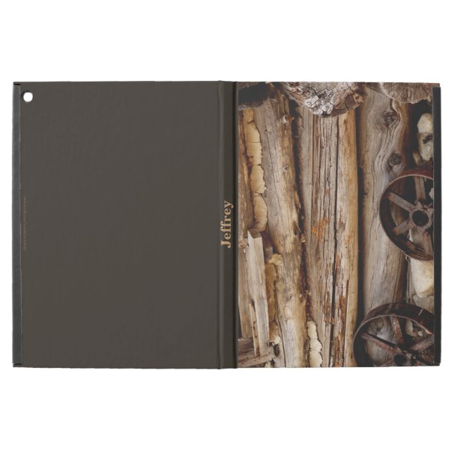 Pro fodral för iPad, rostigt vagnhjul, (Utsida)