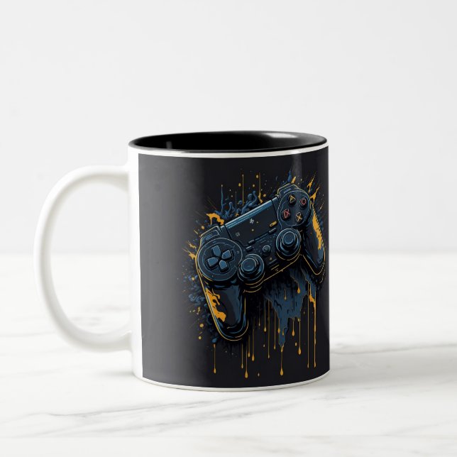 Pro Gamer Controller Stänk Art Coffee Mugg (Vänster)