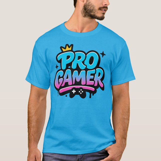 PRO GAMER Graffiti Logotyp T Shirt (Framsida)