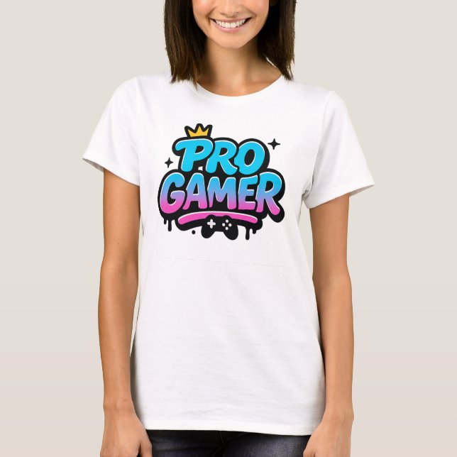 PRO GAMER Graffiti Logotyp T Shirt (Framsida)