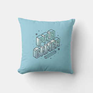 PRO GAMER - Isometric 3D Block Brev Logotyp Kudde