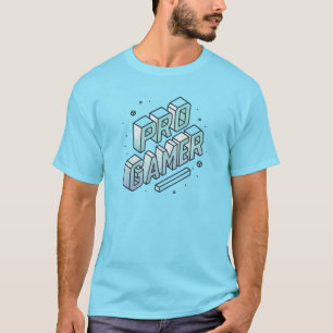 PRO GAMER - Isometric 3D Block Brev Logotyp T Shirt