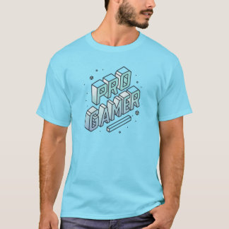 PRO GAMER - Isometric 3D Block Brev Logotyp T Shirt