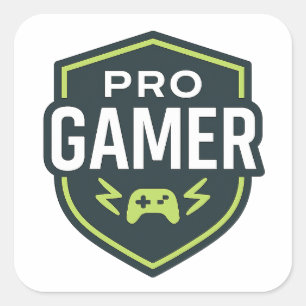 PRO GAMER Shield Badge Fyrkantigt Klistermärke
