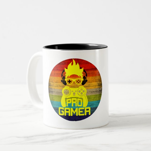 PRO GAMER - SPELNÖRD Två-Tonad MUGG (Framsida vänster)