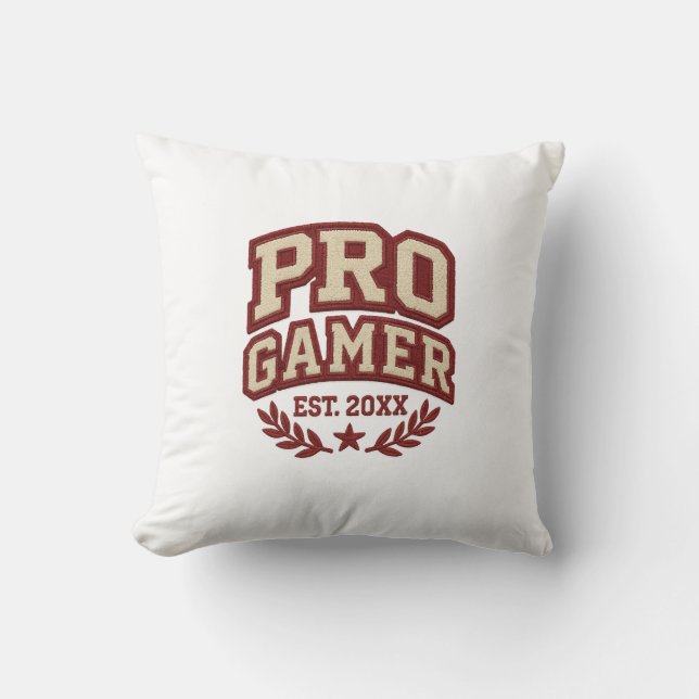 PRO GAMER - Varsity Chenille Patch Stil Kudde (Framsida)
