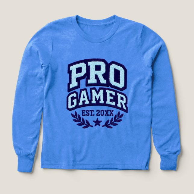 PRO GAMER - Varsity Chenille Patch T Shirt (Design framsida)
