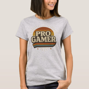 PRO GAMER - Vintage Sunset Badge T Shirt
