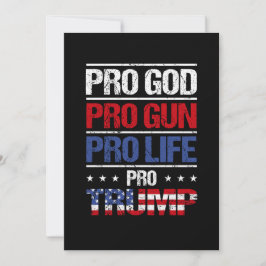 Pro God Pro Gun Pro Life Pro Trump-val Inbjudningar